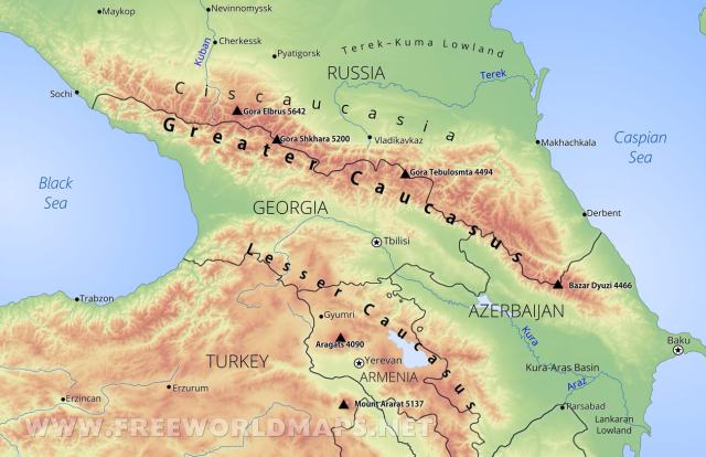caucasus-mountains-map